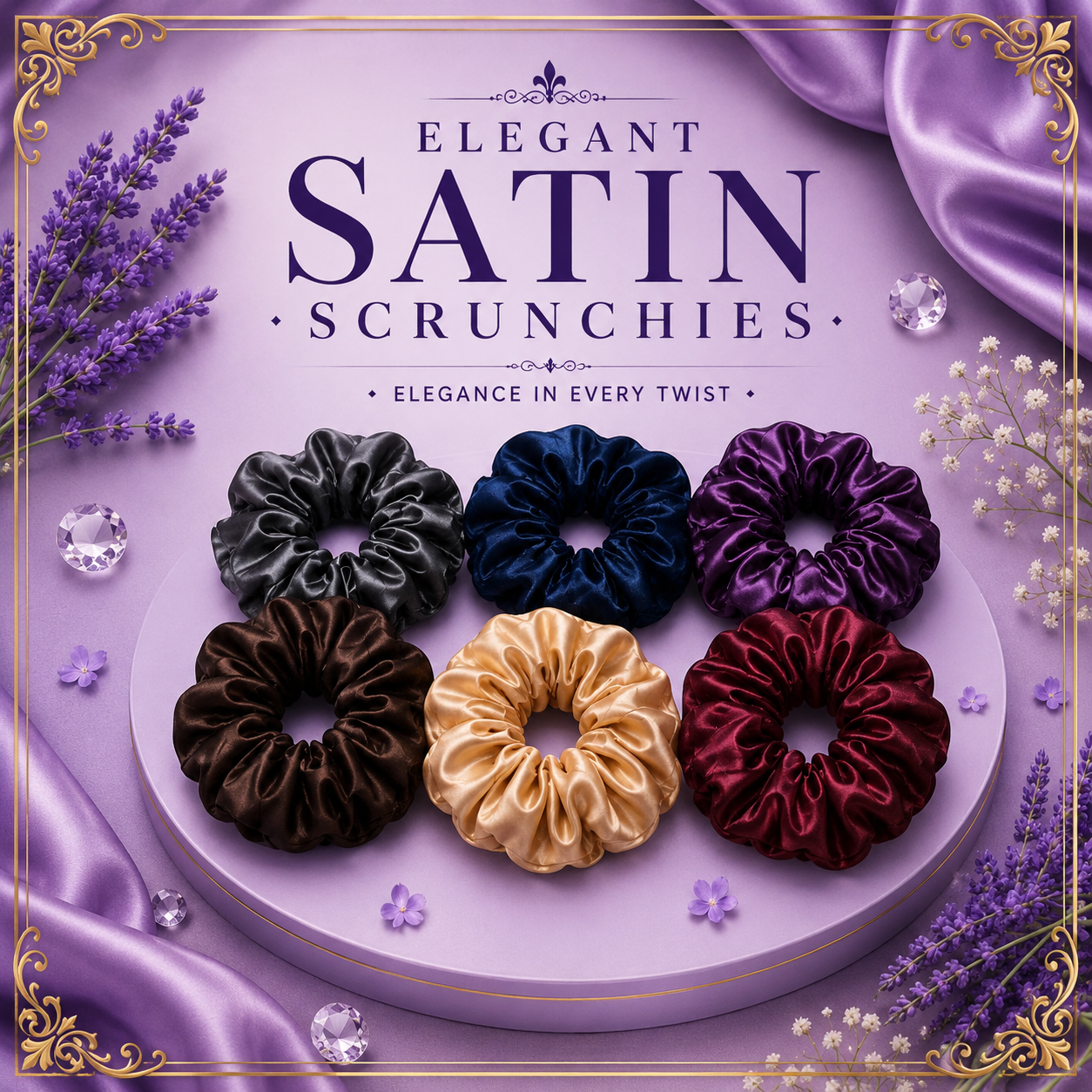 Elegant Satin Scrunchies